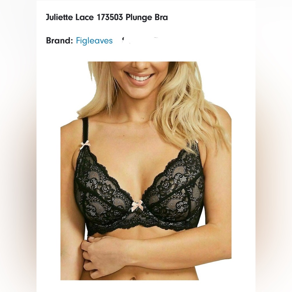 Fig Leaves Juliette soft cup plunge lace bra
